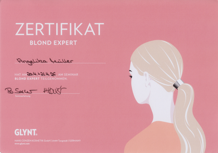 Zertifikat: Blond Expert