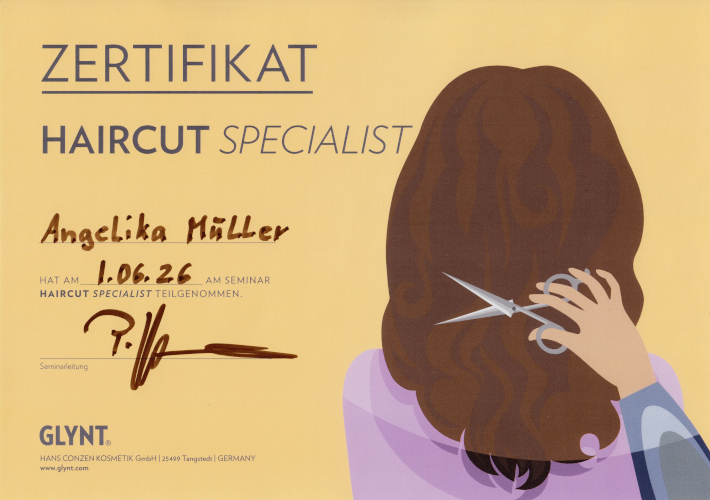 Zertifikat: Haircut Specialist